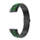 For Samsung Galaxy Watch 42mm Stainless Steel Diamond Encrusted Watch Band(Black+Green) - 1