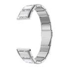 For Samsung Galaxy Watch 42mm Stainless Steel Diamond Encrusted Watch Band(Silver+White) - 1