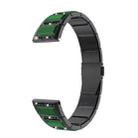 For Samsung Galaxy Watch 3 41mm Stainless Steel Diamond Encrusted Watch Band(Black+Green) - 1