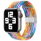 Braided + Stainless Steel Watch Band For Apple Watch Series 9&8&7 41mm / SE 3&SE 2&6&SE&5&4 40mm / 3&2&1 38mm(Heartbeat Purple) - 1