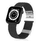 Braided + Stainless Steel Watch Band For Apple Watch Series 7 41mm / 6 & SE & 5 & 4 40mm / 3 & 2 & 1 38mm(Black) - 1