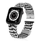 Braided + Stainless Steel Watch Band For Apple Watch Series 7 41mm / 6 & SE & 5 & 4 40mm / 3 & 2 & 1 38mm(Horizontal Black White) - 1