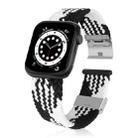 Braided + Stainless Steel Watch Band For Apple Watch Series 9&8&7 41mm / SE 3&SE 2&6&SE&5&4 40mm / 3&2&1 38mm(Vertical Black White) - 1