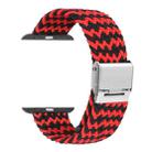 Braided + Stainless Steel Watch Band For Apple Watch Series 7 41mm / 6 & SE & 5 & 4 40mm / 3 & 2 & 1 38mm(Horizontal Black Red) - 1