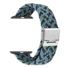 Braided + Stainless Steel Watch Band For Apple Watch Series 9&8&7 41mm / SE 3&SE 2&6&SE&5&4 40mm / 3&2&1 38mm(Black Blue Green) - 1