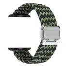 Braided + Stainless Steel Watch Band For Apple Watch Series 7 41mm / 6 & SE & 5 & 4 40mm / 3 & 2 & 1 38mm(Black Green) - 1
