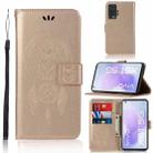 For vivo X51 5G Wind Chime Owl Embossing Pattern Horizontal Flip Leather Case with Holder & Card Slots & Wallet(Gold) - 1