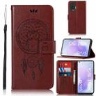 For vivo X51 5G Wind Chime Owl Embossing Pattern Horizontal Flip Leather Case with Holder & Card Slots & Wallet(Brown) - 1