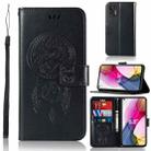 For Motorola Moto G Stylus (2021) Wind Chime Owl Embossing Pattern Horizontal Flip Leather Case with Holder & Card Slots & Wallet(Black) - 1