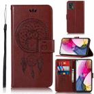 For Motorola Moto G Stylus (2021) Wind Chime Owl Embossing Pattern Horizontal Flip Leather Case with Holder & Card Slots & Wallet(Brown) - 1