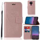 For Nokia 5.4 Wind Chime Owl Embossing Pattern Horizontal Flip Leather Case with Holder & Card Slots & Wallet(Rose Gold) - 1