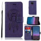 For Nokia 5.4 Wind Chime Owl Embossing Pattern Horizontal Flip Leather Case with Holder & Card Slots & Wallet(Purple) - 1