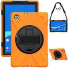 For Lenovo Tab M10 HD 2nd Gen TB-X306X Shockproof Colorful Silicone + PC Protective Case with Holder & Hand Grip Strap & Shoulder Strap(Orange) - 1