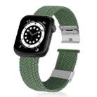 Braided + Stainless Steel Watch Band For Apple Watch Series 7 45mm / 6 & SE & 5 & 4 44mm / 3 & 2 & 1 42mm(Olive Green) - 1