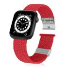 Braided + Stainless Steel Watch Band For Apple Watch Series 7 45mm / 6 & SE & 5 & 4 44mm / 3 & 2 & 1 42mm(Red) - 1