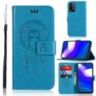 For Xiaomi Redmi Note 9 4G Wind Chime Owl Embossing Pattern Horizontal Flip Leather Case with Holder & Card Slots & Wallet(Blue) - 1