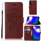 For Xiaomi Redmi Note 9 4G Wind Chime Owl Embossing Pattern Horizontal Flip Leather Case with Holder & Card Slots & Wallet(Brown) - 1