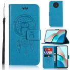 For Xiaomi Redmi Note 9 5G Wind Chime Owl Embossing Pattern Horizontal Flip Leather Case with Holder & Card Slots & Wallet(Blue) - 1