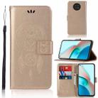 For Xiaomi Redmi Note 9 5G Wind Chime Owl Embossing Pattern Horizontal Flip Leather Case with Holder & Card Slots & Wallet(Gold) - 1