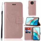 For Xiaomi Redmi Note 9 5G Wind Chime Owl Embossing Pattern Horizontal Flip Leather Case with Holder & Card Slots & Wallet(Rose Gold) - 1