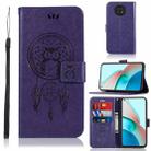 For Xiaomi Redmi Note 9 5G Wind Chime Owl Embossing Pattern Horizontal Flip Leather Case with Holder & Card Slots & Wallet(Purple) - 1