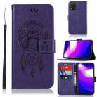 For Xiaomi Mi 10 Lite 5G Wind Chime Owl Embossing Pattern Horizontal Flip Leather Case with Holder & Card Slots & Wallet(Purple) - 1