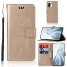 For Xiaomi Mi 11 Wind Chime Owl Embossing Pattern Horizontal Flip Leather Case with Holder & Card Slots & Wallet(Gold) - 1