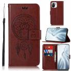 For Xiaomi Mi 11 Wind Chime Owl Embossing Pattern Horizontal Flip Leather Case with Holder & Card Slots & Wallet(Brown) - 1