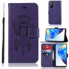 For Xiaomi Mi 10T 5G Wind Chime Owl Embossing Pattern Horizontal Flip Leather Case with Holder & Card Slots & Wallet(Purple) - 1