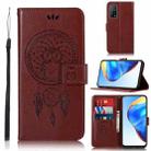 For Xiaomi Mi 10T 5G Wind Chime Owl Embossing Pattern Horizontal Flip Leather Case with Holder & Card Slots & Wallet(Brown) - 1