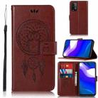 For Xiaomi Poco M3 Wind Chime Owl Embossing Pattern Horizontal Flip Leather Case with Holder & Card Slots & Wallet(Brown) - 1