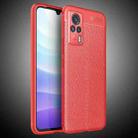 For vivo S9e Litchi Texture TPU Shockproof Case(Red) - 1