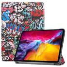 For iPad Pro 11 2022 / 2021 Colored Drawing Horizontal Flip PC + PU Leather Tablet Case with Three-folding Holder & Sleep / Wake-up Function(Graffiti) - 1