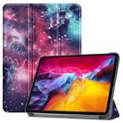 For iPad Pro 11 2022 / 2021 Colored Drawing Horizontal Flip PC + PU Leather Tablet Case with Three-folding Holder & Sleep / Wake-up Function(Milky Way) - 1