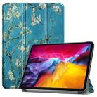 For iPad Pro 11 2022 / 2021 Colored Drawing Horizontal Flip PC + PU Leather Tablet Case with Three-folding Holder & Sleep / Wake-up Function(Apricot Flower) - 1