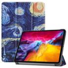 For iPad Pro 11 2022 / 2021 Colored Drawing Horizontal Flip PC + PU Leather Tablet Case with Three-folding Holder & Sleep / Wake-up Function(Starry Sky) - 1
