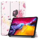 For iPad Pro 11 2022 / 2021 Colored Drawing Horizontal Flip PC + PU Leather Tablet Case with Three-folding Holder & Sleep / Wake-up Function(Elf Girl) - 1