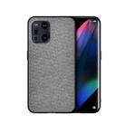 For OPPO Find X3 Shockproof Splicing PU + Cloth Protective Case(Grey) - 1