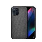 For OPPO Find X3 Shockproof Splicing PU + Cloth Protective Case(Black) - 1