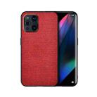 For OPPO Find X3 Shockproof Splicing PU + Cloth Protective Case(Red) - 1