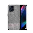 For OPPO Find X3 Shockproof Splicing PU + Cloth Protective Case(Stitching Grey) - 1