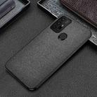 For Motorola Moto G30 Shockproof Splicing PU + Cloth Protective Case(Black) - 1