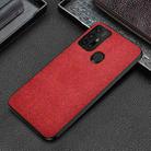 For Motorola Moto G30 Shockproof Splicing PU + Cloth Protective Case(Red) - 1