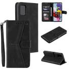 For Samsung Galaxy A52 5G / 4G Stitching Calf Texture Horizontal Flip Leather Case with Holder & Card Slots & Wallet(Black) - 1