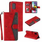 For Samsung Galaxy A52 5G / 4G Stitching Calf Texture Horizontal Flip Leather Case with Holder & Card Slots & Wallet(Red) - 1