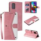 For Samsung Galaxy A72 5G / 4G Stitching Calf Texture Horizontal Flip Leather Case with Holder & Card Slots & Wallet(Rose Gold) - 1