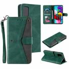 For Samsung Galaxy A72 5G / 4G Stitching Calf Texture Horizontal Flip Leather Case with Holder & Card Slots & Wallet(Green) - 1