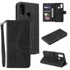 For Motorola Moto G30 / G10 Stitching Calf Texture Horizontal Flip Leather Case with Holder & Card Slots & Wallet(Black) - 1