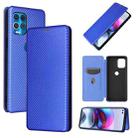 For Motorola Edge S Carbon Fiber Texture Horizontal Flip TPU + PC + PU Leather Case with Card Slot(Blue) - 1