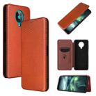 For Nokia 6.3 Carbon Fiber Texture Horizontal Flip TPU + PC + PU Leather Case with Card Slot(Brown) - 1